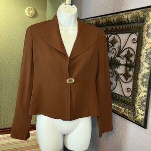 Amazing VTG  Doncaster 1 Statement Button Copper Color Jacket Sz 2P